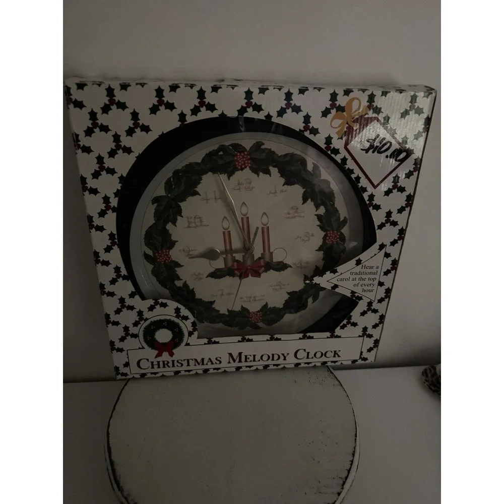 Mark Feldstein Christmas Melody Musical Christmas Wall Clock Vintage Jerry Schur